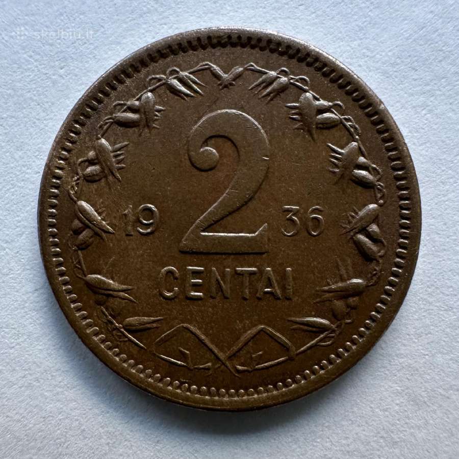 2 Centų Moneta 1936