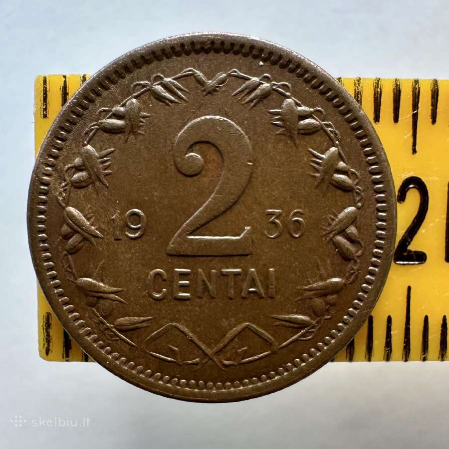 2 Centų Moneta 1936 - nuotraukos Nr. 3