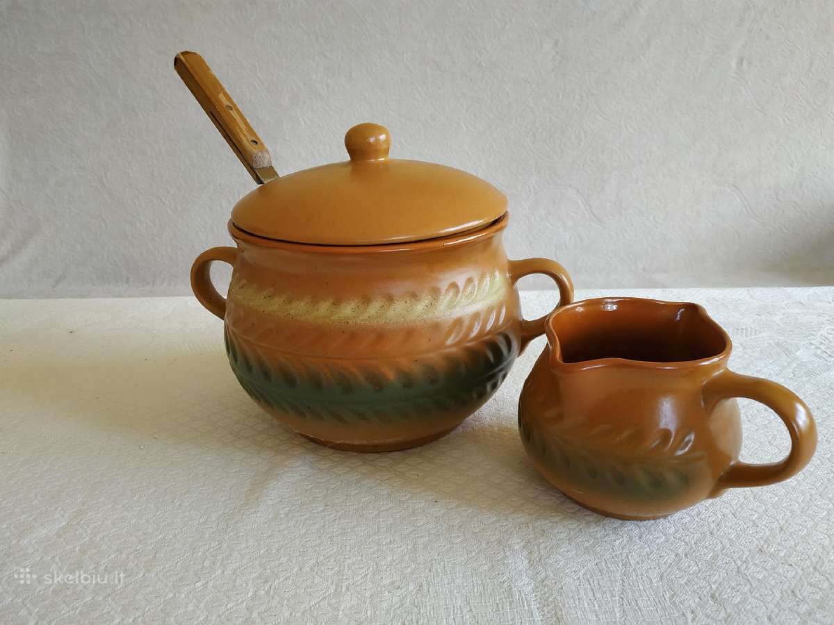 Vintage keramikos puodynės sriubai ar cepelinams - nuotraukos Nr. 2