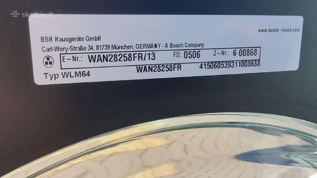 Nauja Bosch Wan28258fr, 8 kg/1400 aps+ garantija - nuotraukos Nr. 9