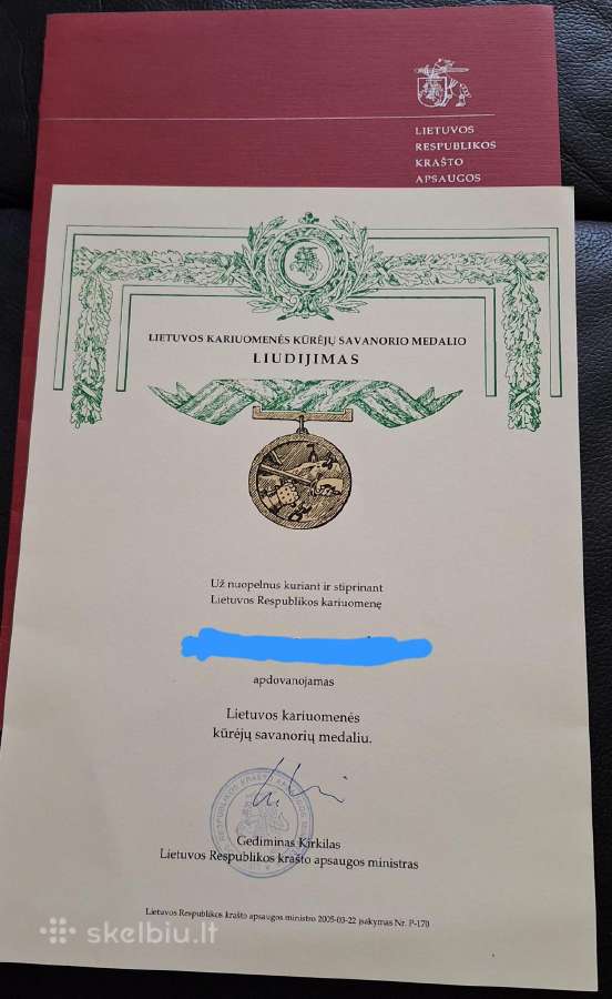 Savanoriu medalis 1991m su dok. - nuotraukos Nr. 3