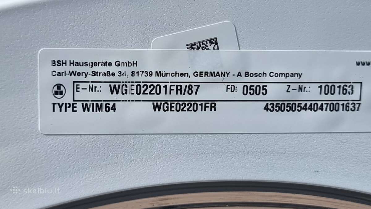 Nauja Bosch Wge02201fr, 7 kg /1200aps+ garantija - nuotraukos Nr. 8