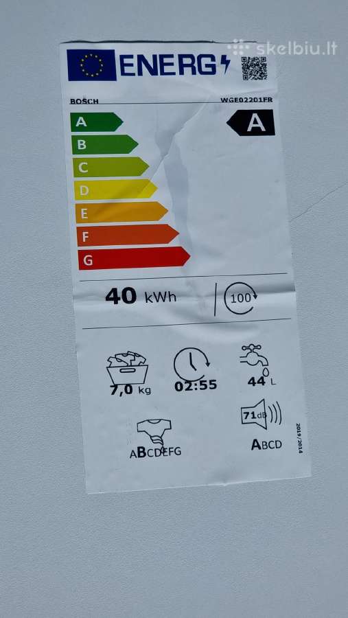 Nauja Bosch Wge02201fr, 7 kg /1200aps+ garantija - nuotraukos Nr. 10