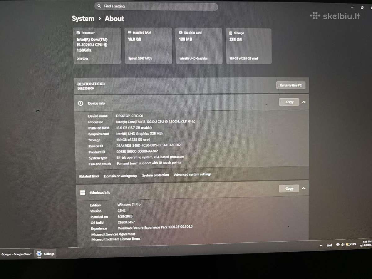 Parduodu Lenovo Thinkpad L13 Yoga i5-10210u 16gb - nuotraukos Nr. 2