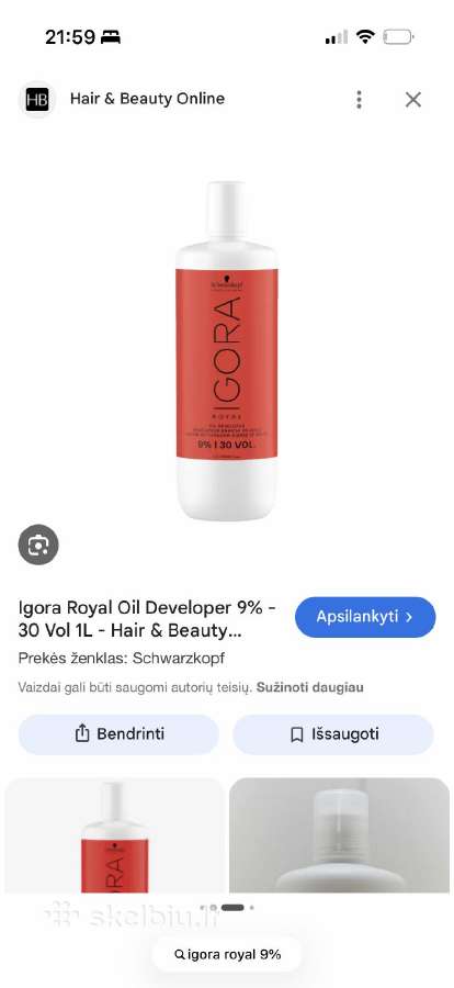 Oksidantas Igora Royal 9% 1l