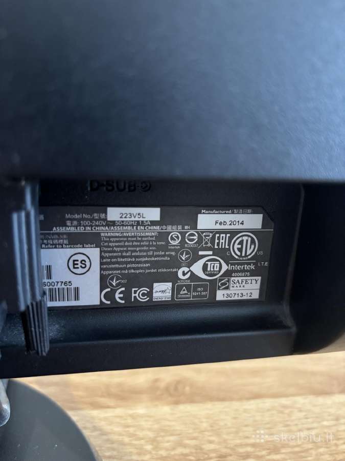 Philips 223v5l 21,5 monitorius - nuotraukos Nr. 5