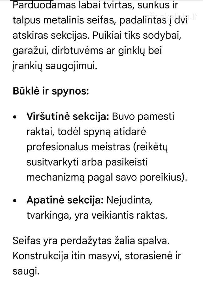 Metalinis seifas - nuotraukos Nr. 2