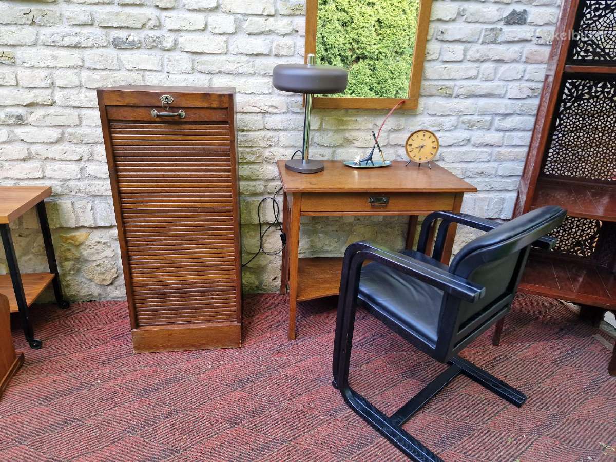 Vintažinė Art Deco ąžuolinė dokumentų spintelė - nuotraukos Nr. 19