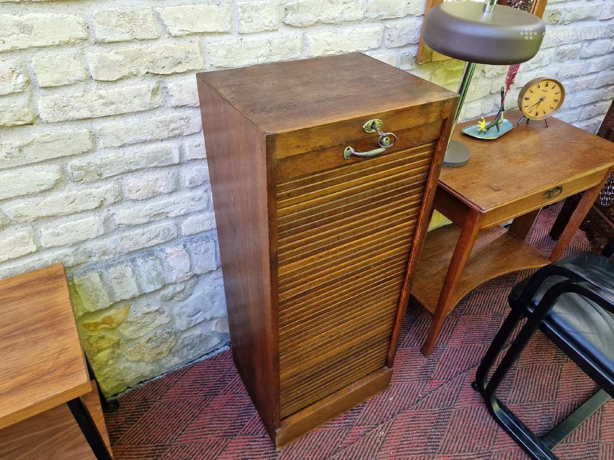 Vintažinė Art Deco ąžuolinė dokumentų spintelė - nuotraukos Nr. 20