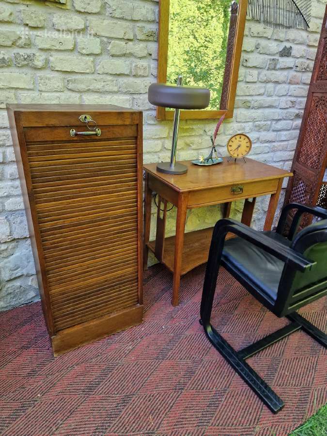 Vintažinė Art Deco ąžuolinė dokumentų spintelė - nuotraukos Nr. 24