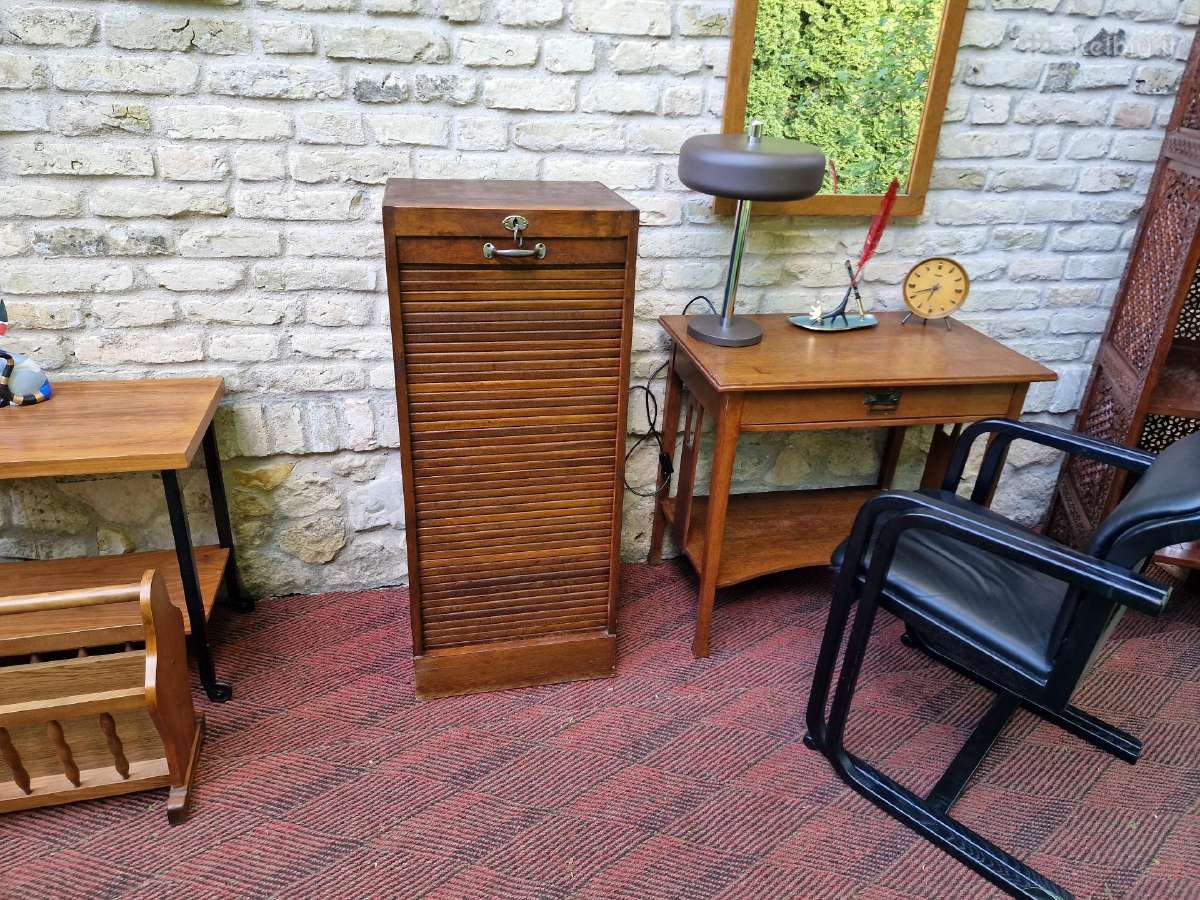 Vintažinė Art Deco ąžuolinė dokumentų spintelė - nuotraukos Nr. 27