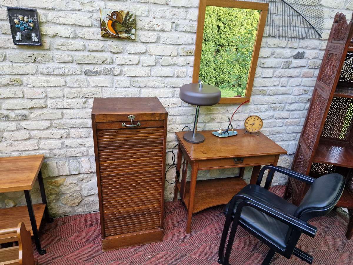 Vintažinė Art Deco ąžuolinė dokumentų spintelė - nuotraukos Nr. 28