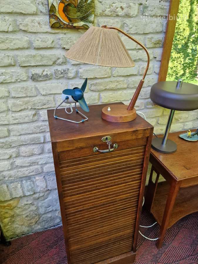 Vintažinė Art Deco ąžuolinė dokumentų spintelė - nuotraukos Nr. 34