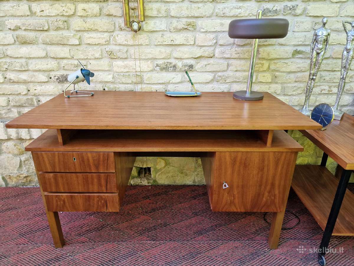 Vintažinis mid century rašomasis stalas - nuotraukos Nr. 17