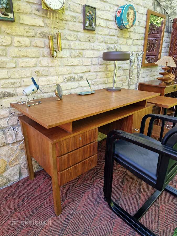 Vintažinis mid century rašomasis stalas - nuotraukos Nr. 22