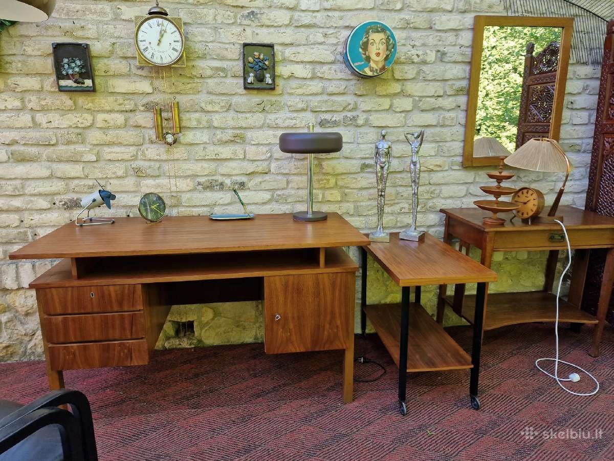 Vintažinis mid century rašomasis stalas - nuotraukos Nr. 25