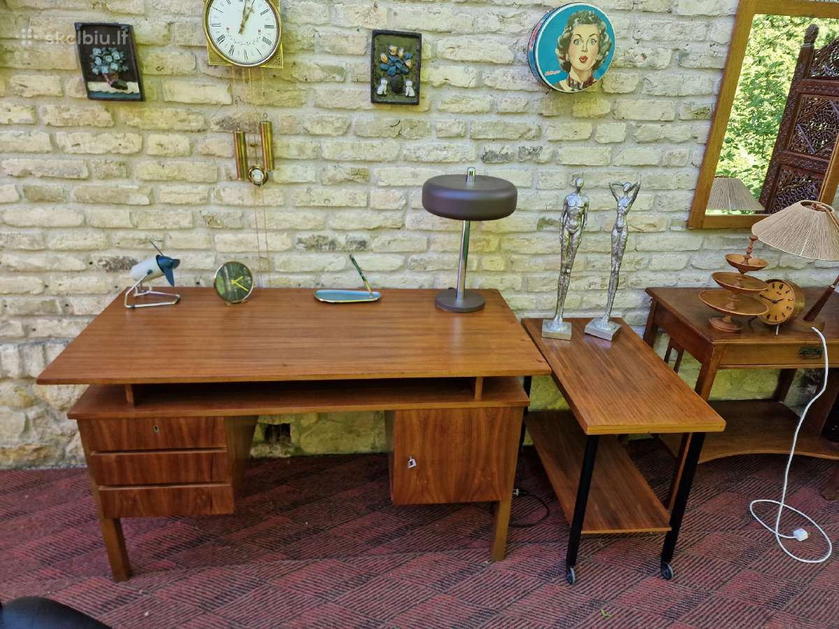 Vintažinis mid century rašomasis stalas - nuotraukos Nr. 27