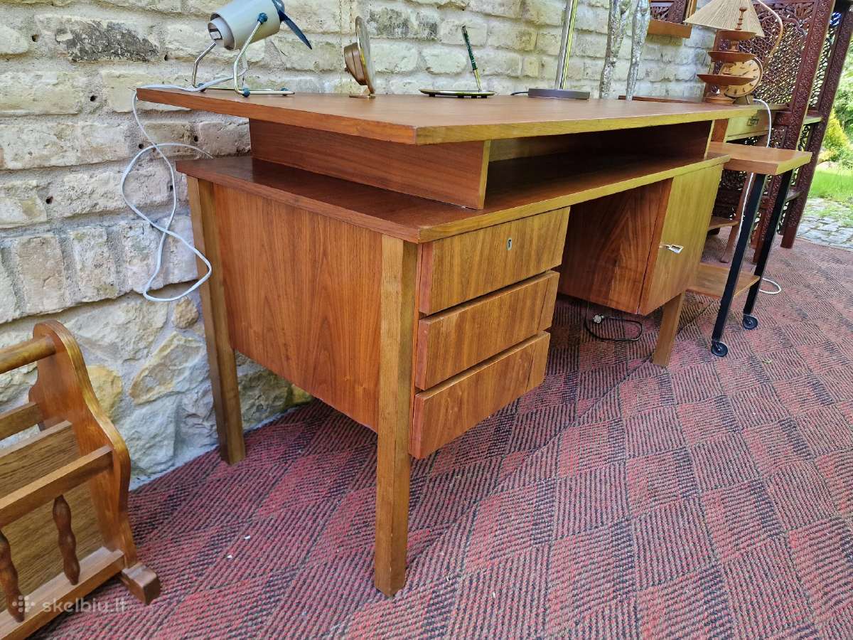 Vintažinis mid century rašomasis stalas - nuotraukos Nr. 34