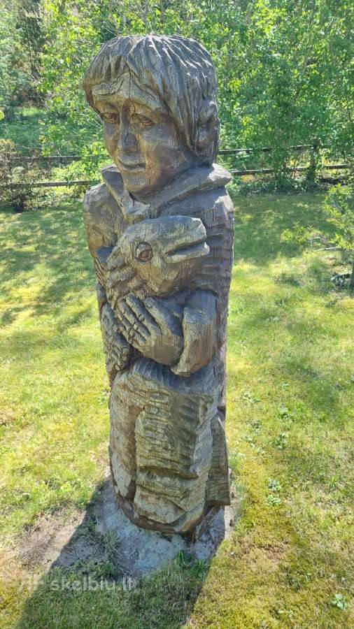 Medinė lauko skulptūra iš ąžuolo 155cm - nuotraukos Nr. 2