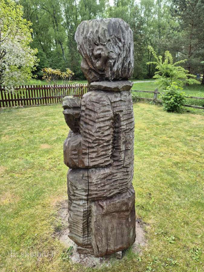 Medinė lauko skulptūra iš ąžuolo 155cm - nuotraukos Nr. 4