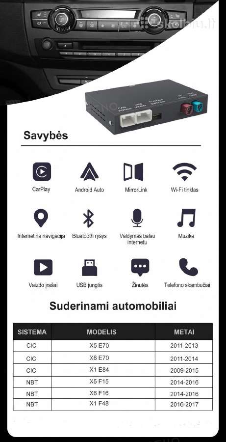 Bmw X5 X6 X1 Carplay / Android Auto Modulis - nuotraukos Nr. 2