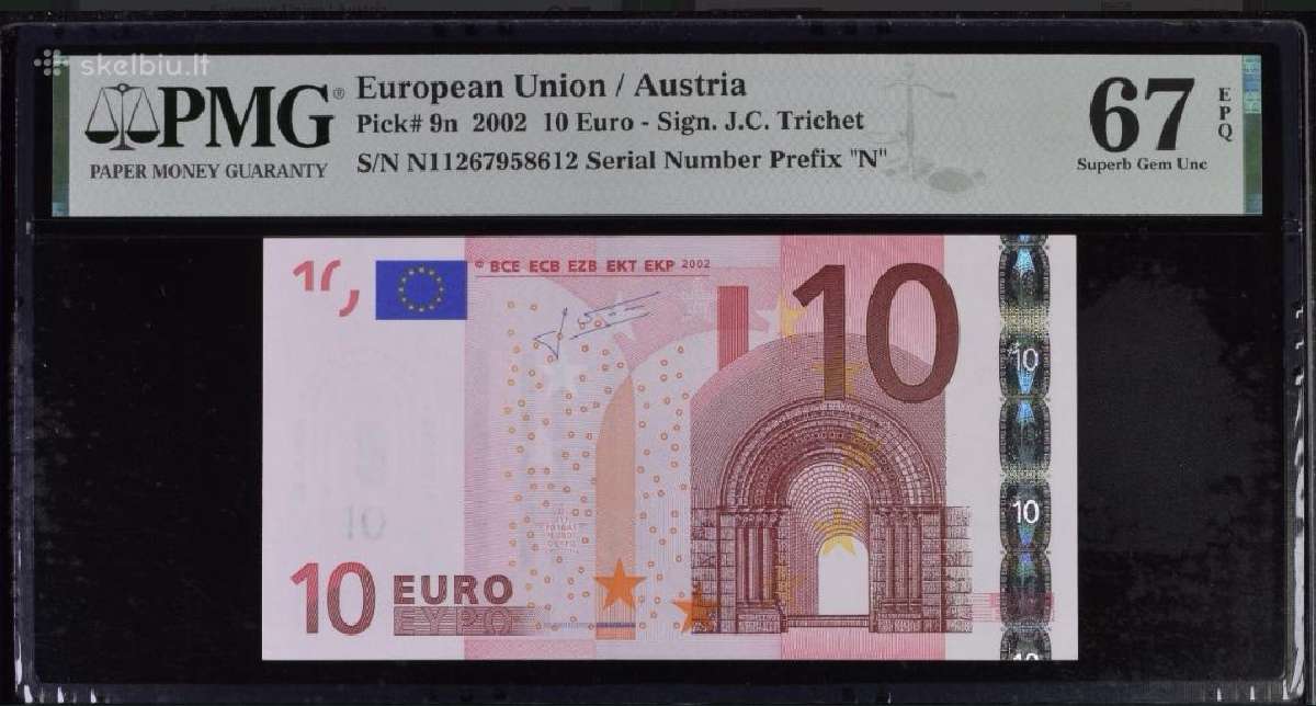 2002 10 euru pmg67