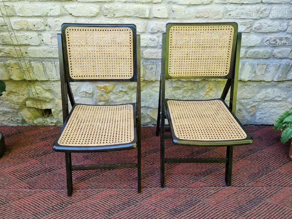 Vintažinės mid century sulankstomos kėdės - nuotraukos Nr. 3
