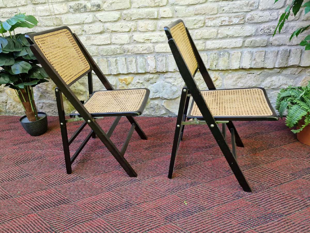 Vintažinės mid century sulankstomos kėdės - nuotraukos Nr. 4