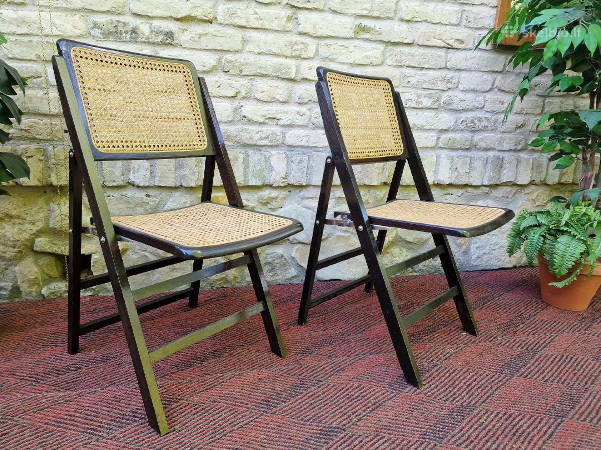 Vintažinės mid century sulankstomos kėdės - nuotraukos Nr. 7