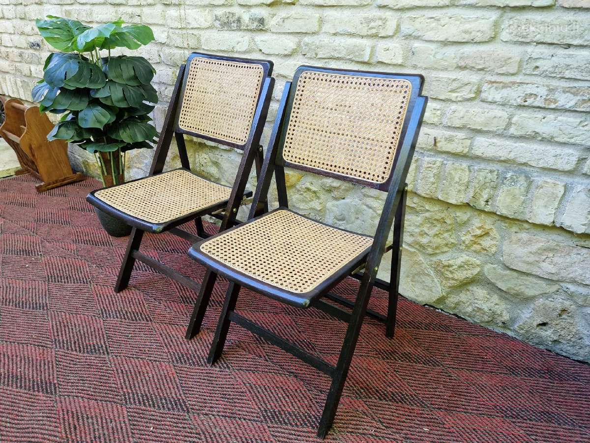 Vintažinės mid century sulankstomos kėdės - nuotraukos Nr. 30