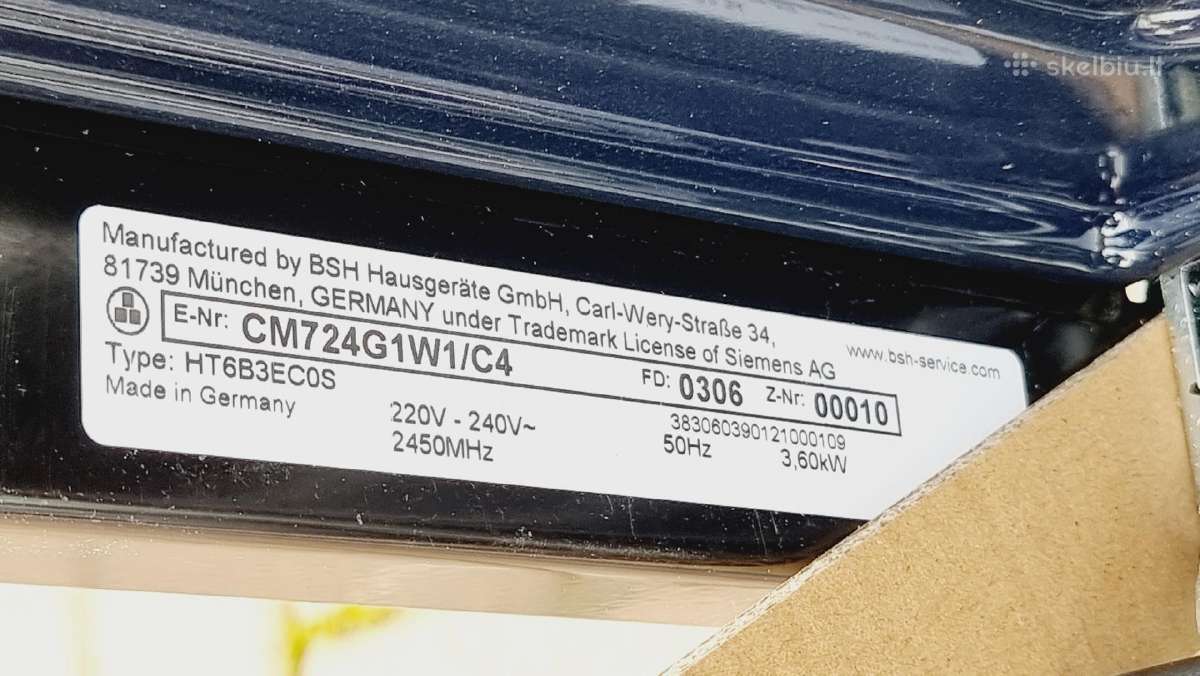 Naujos Siemens Cm724g1w1/bi +Garantija - nuotraukos Nr. 13