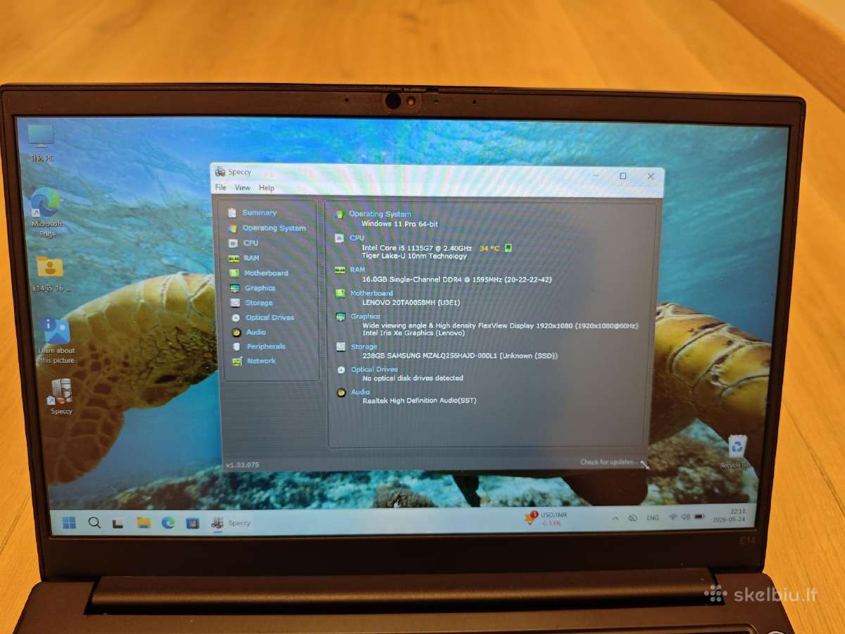 Lenovo Thinkpad E14 – 14“/i5-1135g7/16gb RAM/256gb - nuotraukos Nr. 3