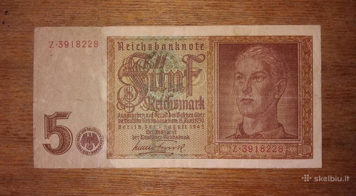 Vokietijos 5 reichsmark banknotas