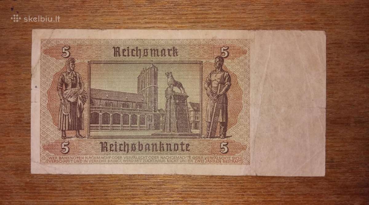 Vokietijos 5 reichsmark banknotas - nuotraukos Nr. 2