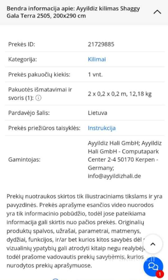 Kilimas klasikinis. (200/290) - nuotraukos Nr. 4