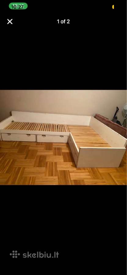 Tikro Ąžuolo vaiku kambario lova, su stalčiais be