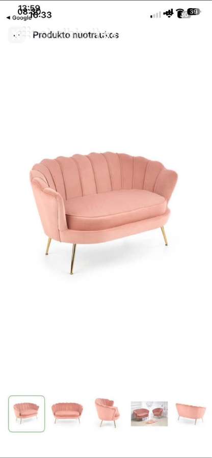 Parduodu, kaip nauja Sofa Amorinito XL, aukso/roži