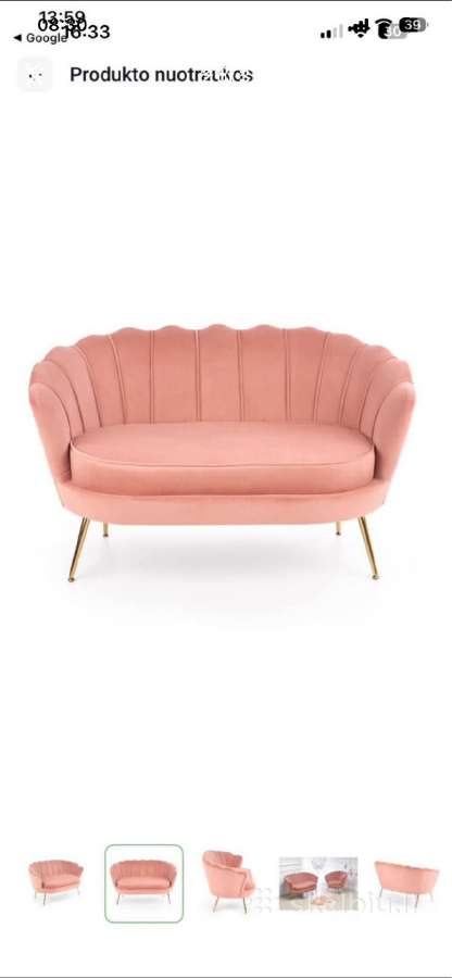 Parduodu, kaip nauja Sofa Amorinito XL, aukso/roži - nuotraukos Nr. 2