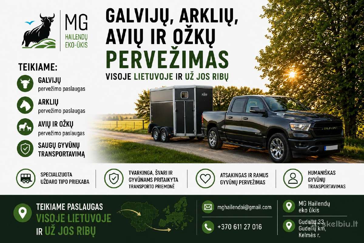 Galvijų, Arklių, Avių Ir Ožkų Pervežimas