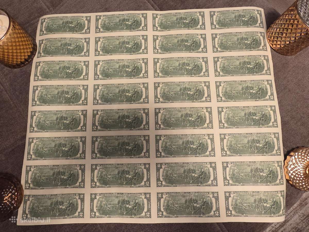 Banknotai 32vnt vienas lapas. Originalūs