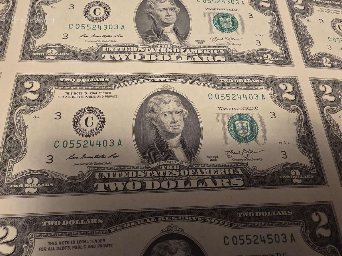 Banknotai 32vnt vienas lapas. Originalūs - nuotraukos Nr. 5