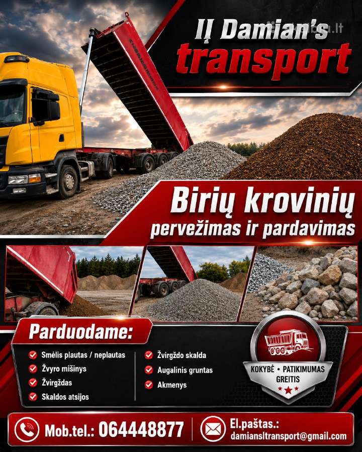 Birių krovinių pervežimas / pardavimas
