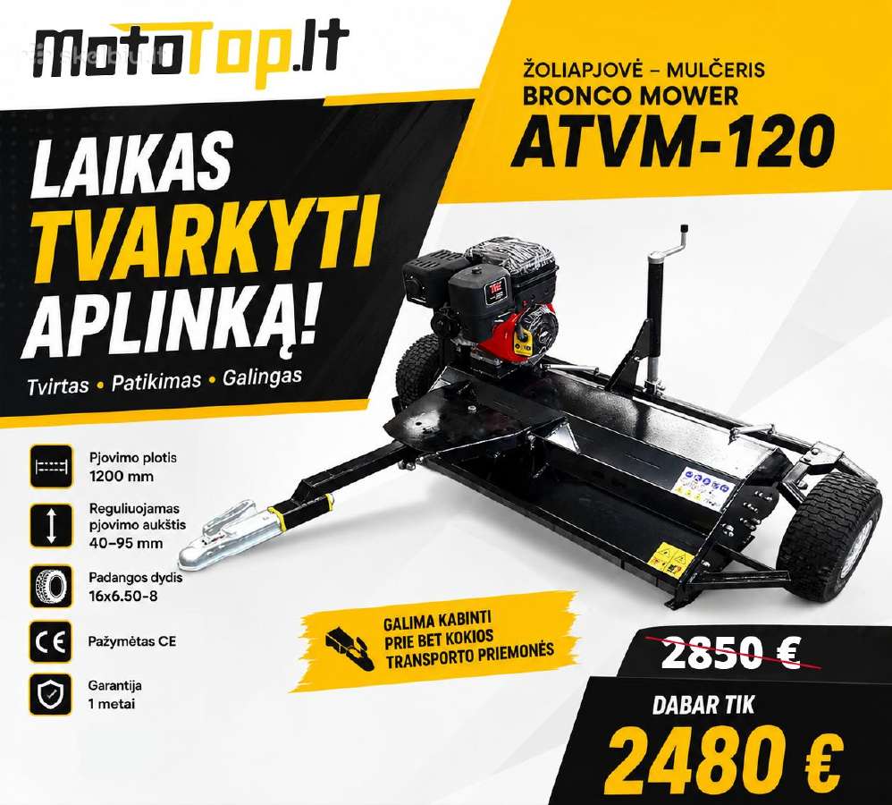 Akcija! Bronco Žoliapjovė - Mulčeris Mower Atvm-12