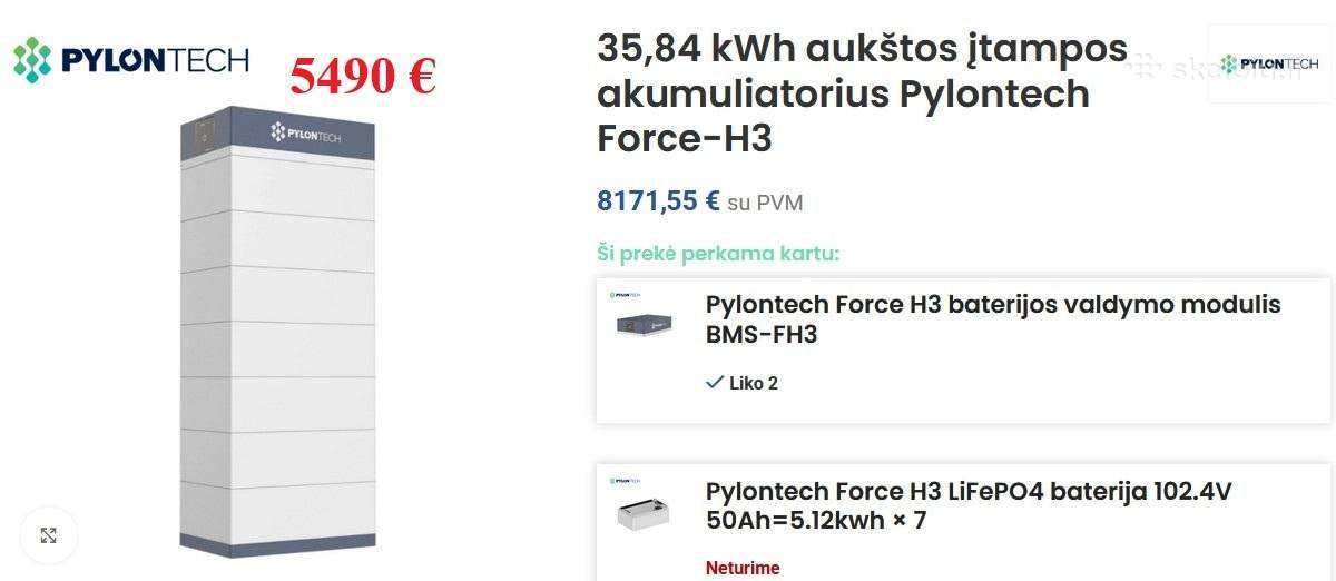 Aukštos įtampos akumuliatorius Pylontech Force-h3