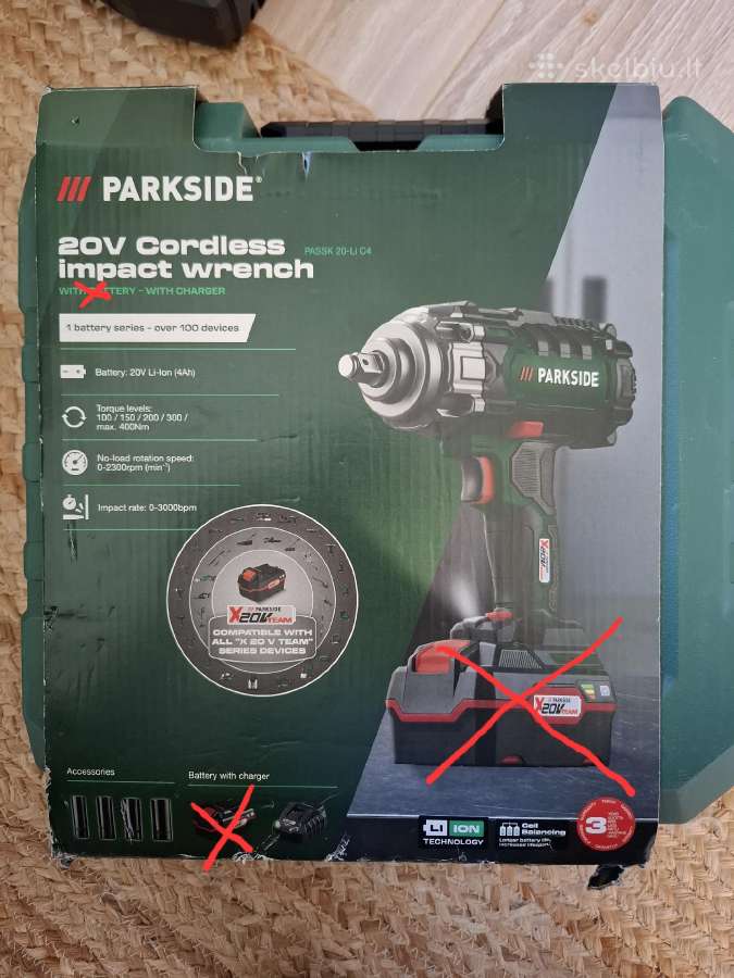 Smūginis suktuvas Parkside Passk 20-li C4 (be bat)