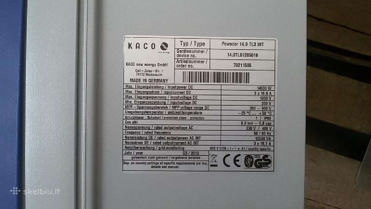 Saulės elektrinės inverteris - nuotraukos Nr. 2