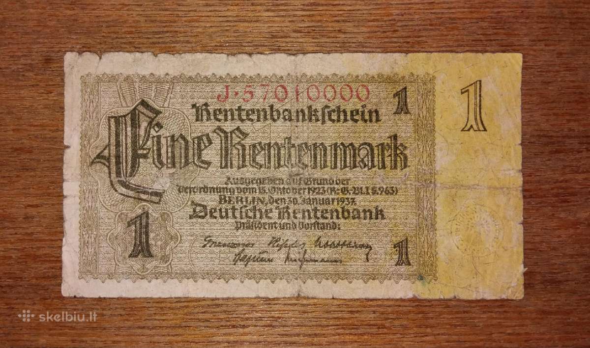 Vokietijos 1 rentenmark banknotas