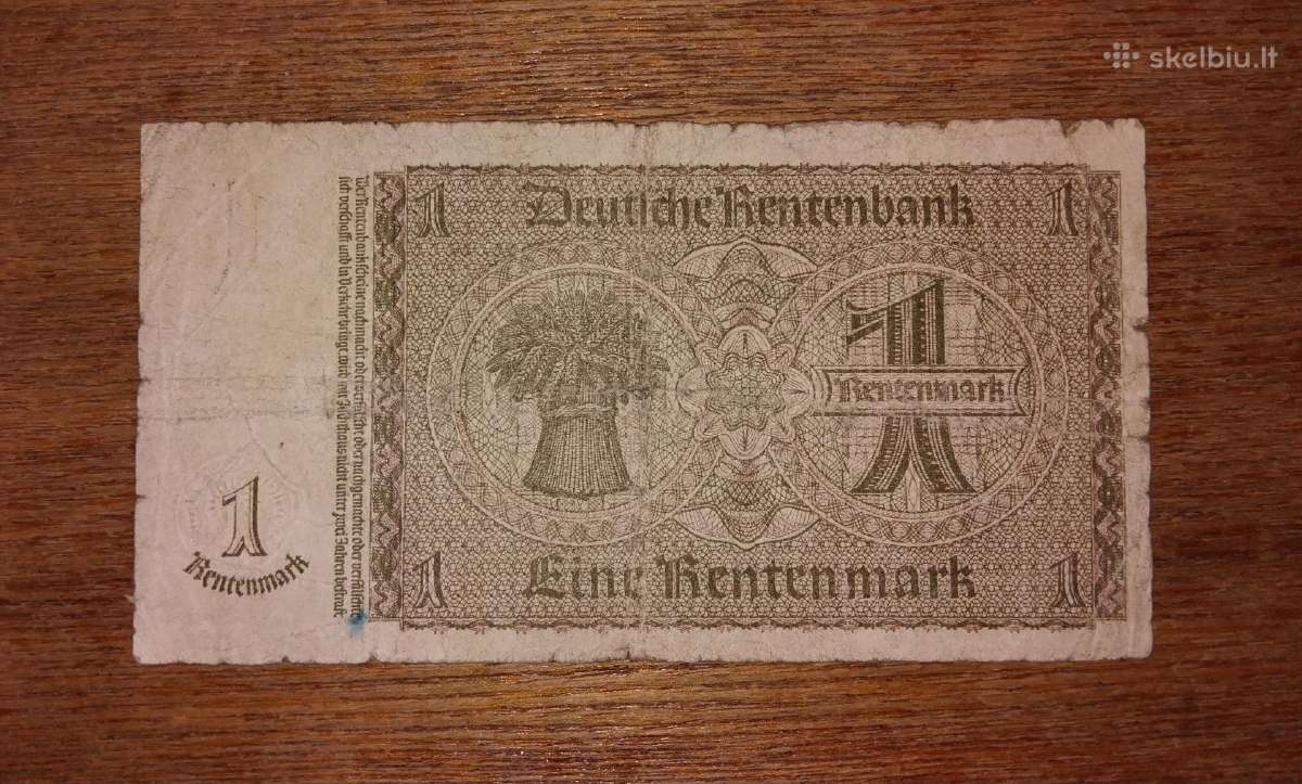 Vokietijos 1 rentenmark banknotas - nuotraukos Nr. 2