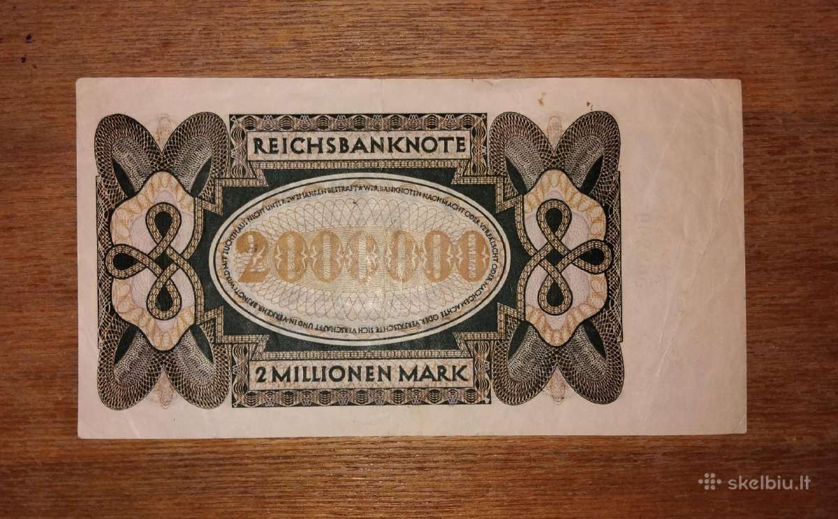 Vokietijos 2 mln markių banknotas - nuotraukos Nr. 2