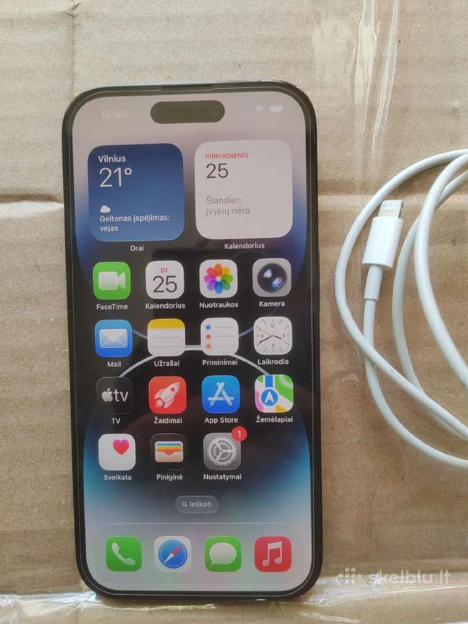 iPhone 14 pro Black 100% baterija su garantija